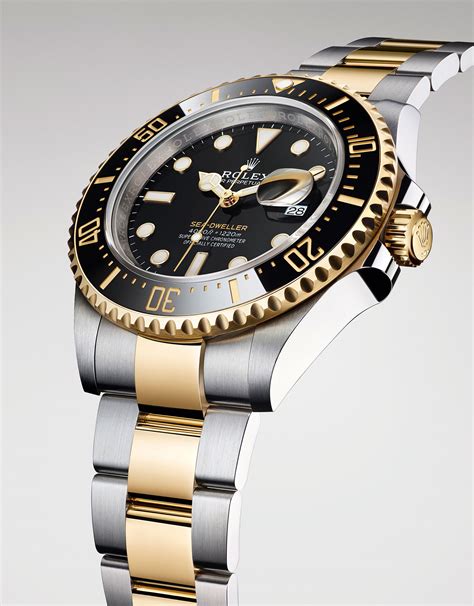 rolex sea-dweller 4000 two-tone|Rolex Sea-Dweller bezel.